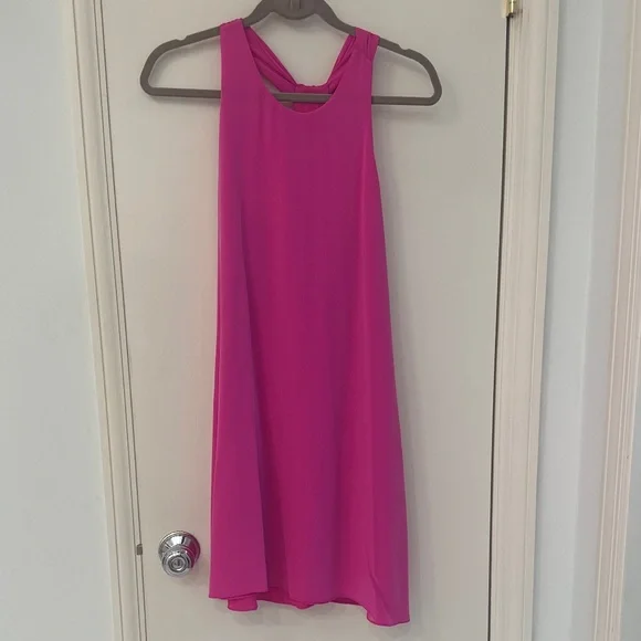open lace back dress Cynthia Rowley Amelie Silk Midi Dress